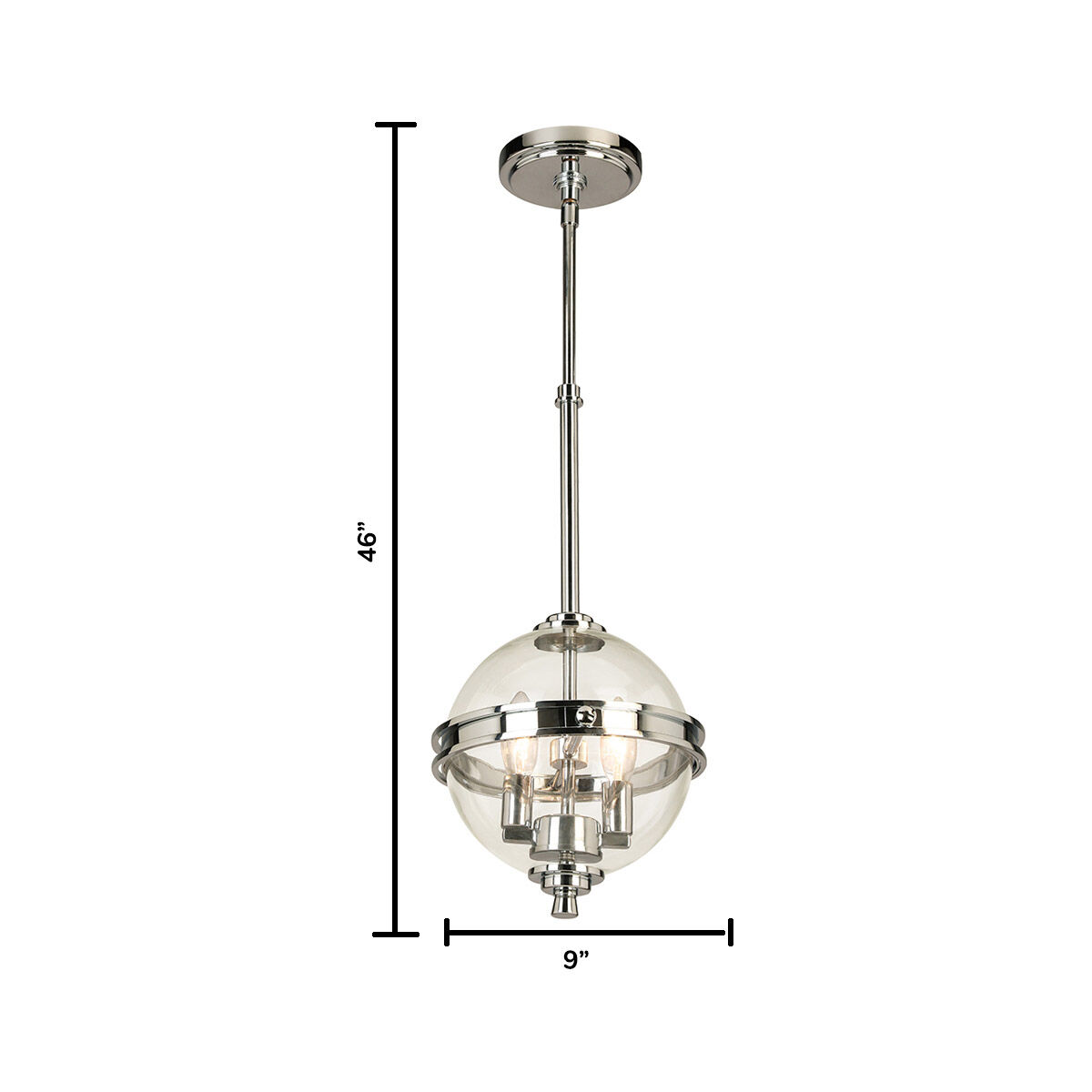 Cecilia 2 Light 9.02 inch Chrome Pendant Ceiling Light
